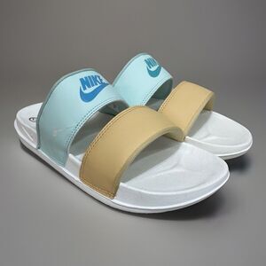 Nike Women's Offcourt Duo Slide Size 6 Blue Beige Two Tone Slip On Sandals New